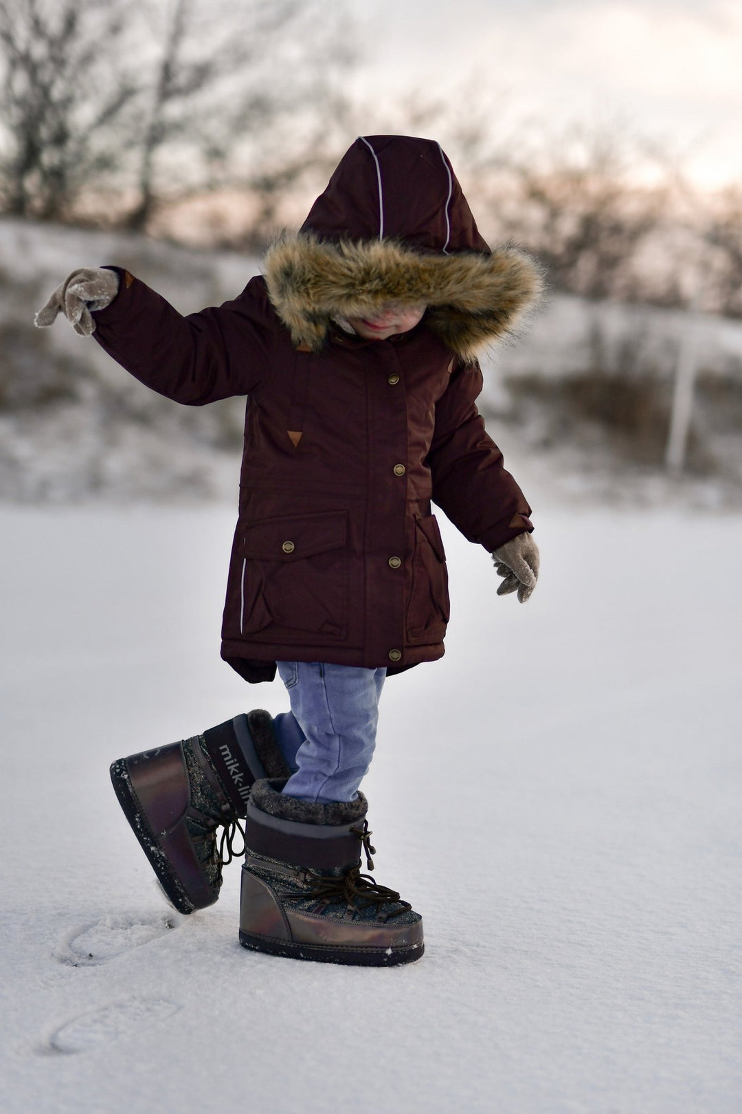 Mikk - Line Snow Boot Glitter - Sparrow for barn - Brobrobrille