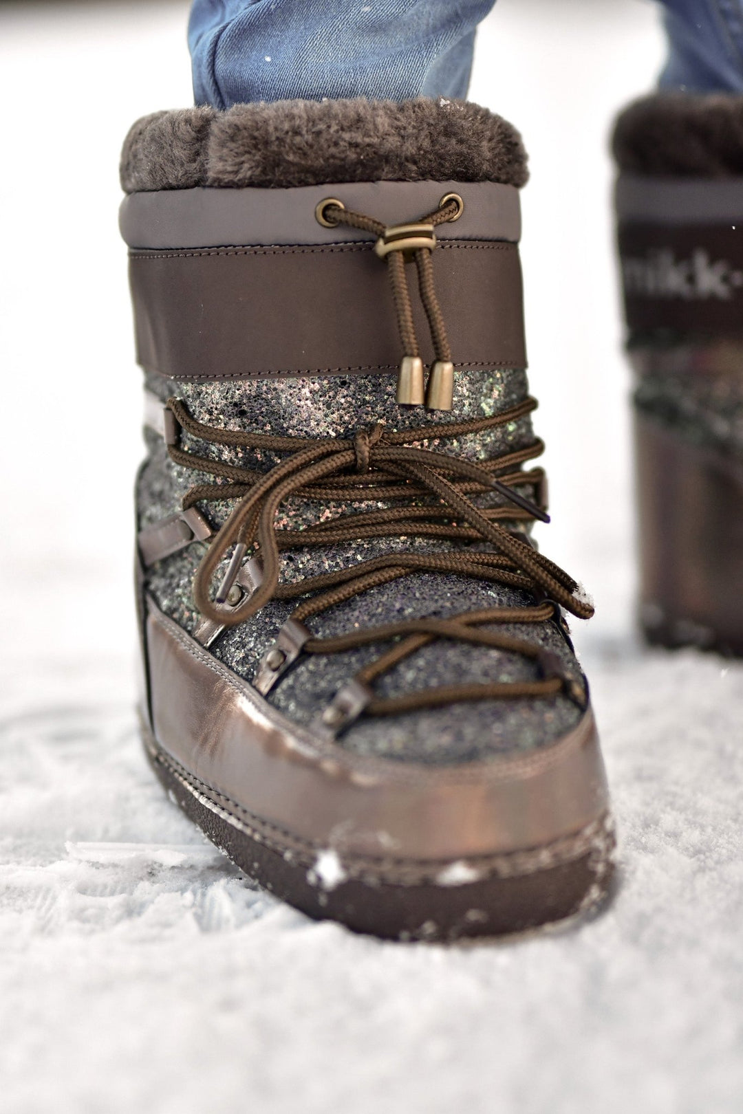 Mikk - Line Snow Boot Glitter - Sparrow for barn - Brobrobrille