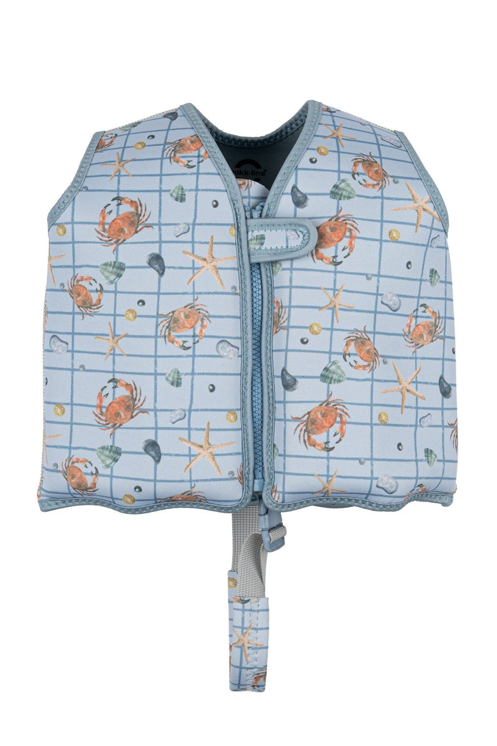 Mikk - Line Svømmevest AOP - Faded Denim for barn - Brobrobrille