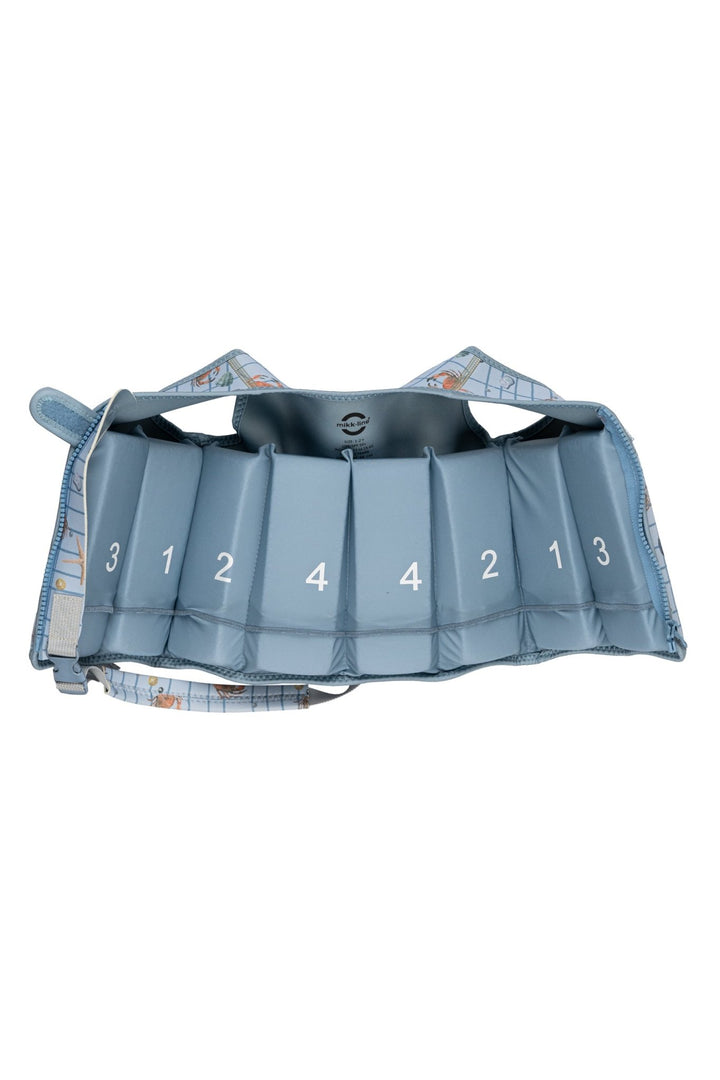 Mikk - Line Svømmevest AOP - Faded Denim for barn - Brobrobrille