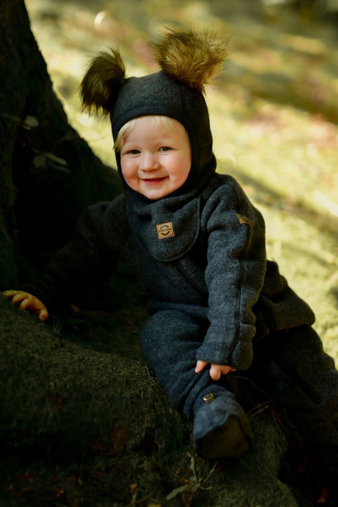 Mikk - Line Ull Heldress - Anthracite Melange for barn - Brobrobrille