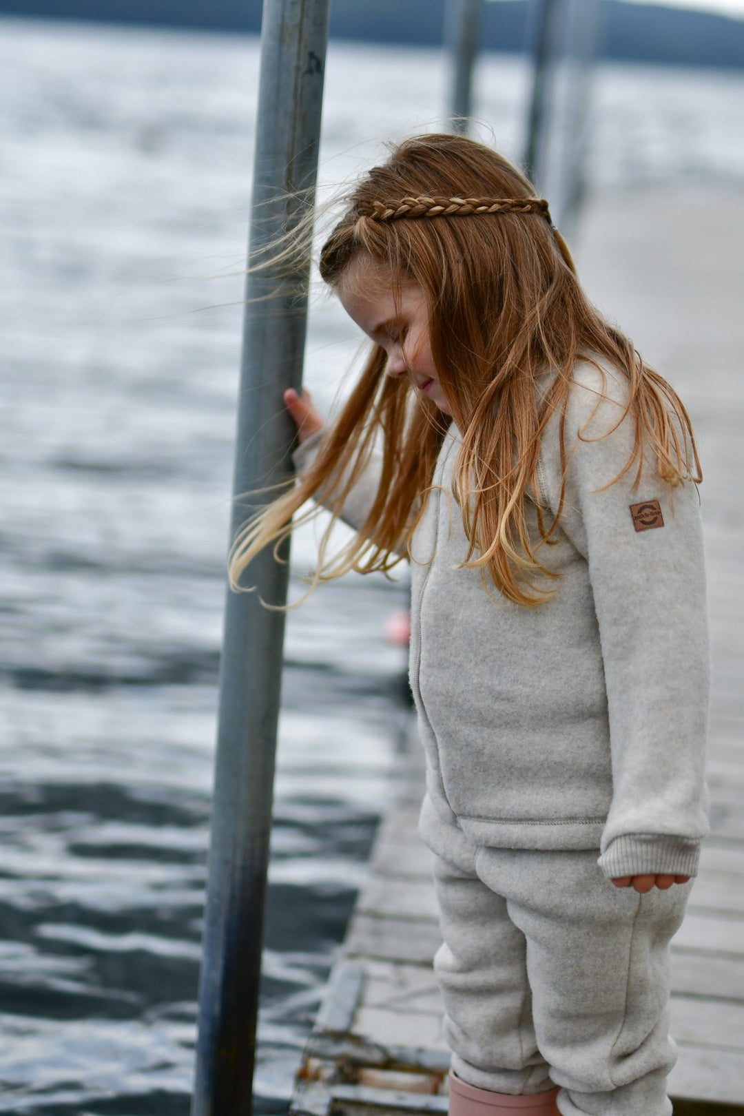 Mikk - Line Ulljakke til barn - Melange OffWhite for barn - Brobrobrille