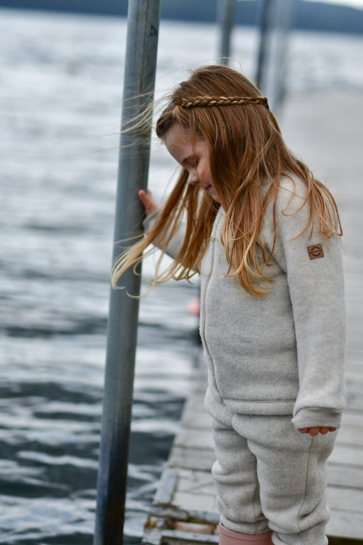 Mikk - Line Ulljakke til barn - Melange OffWhite for barn - Brobrobrille