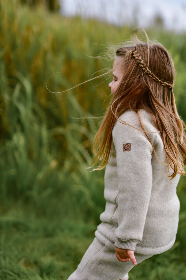 Mikk - Line Ulljakke til barn - Melange OffWhite for barn - Brobrobrille