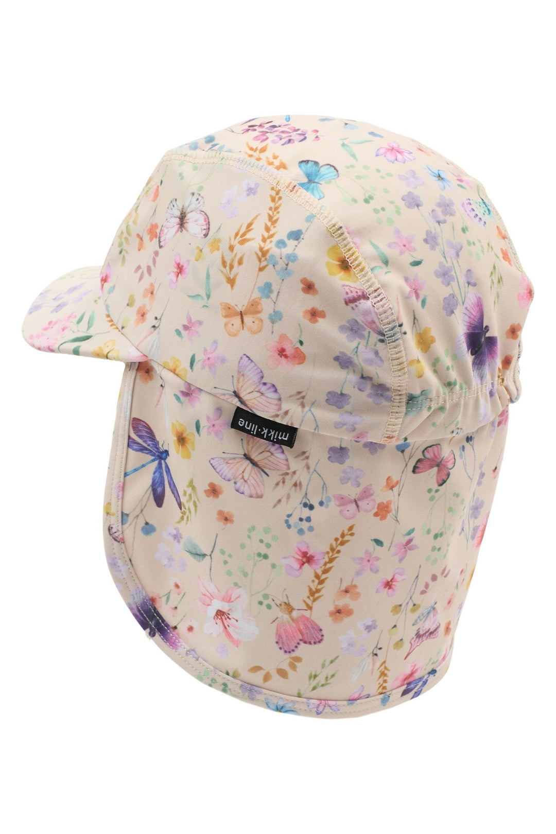 Mikk - Line UV - solhatt med nakkeskygge - Butterfly AOP for barn - Brobrobrille