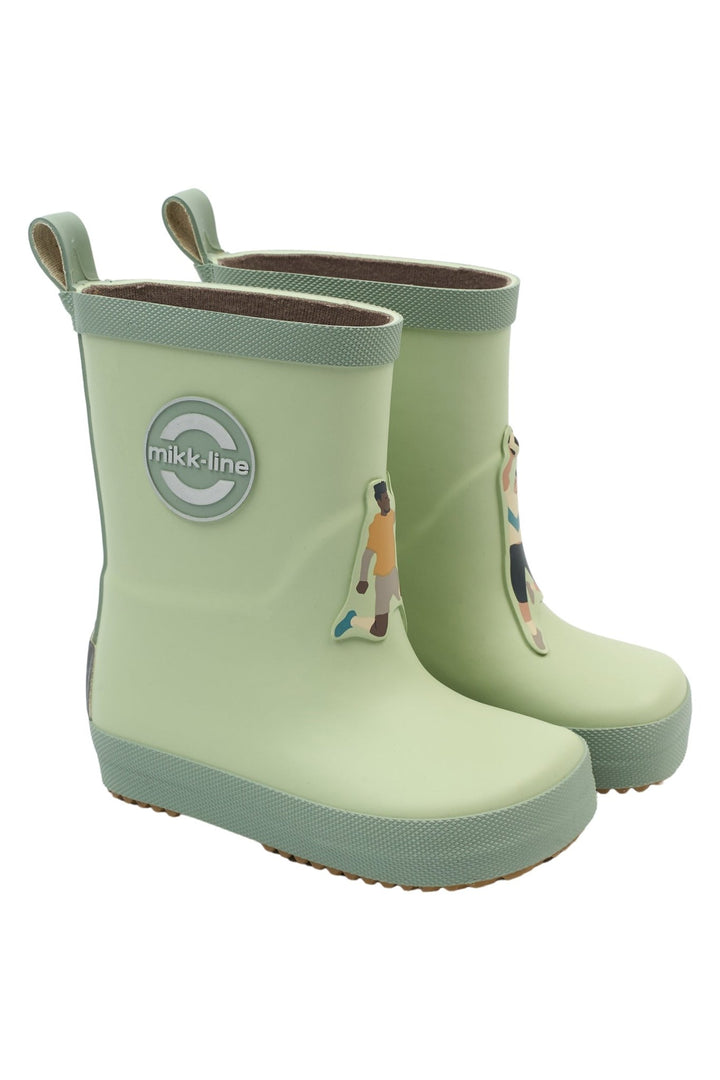 Mikk - Line Wellies Gummistøvler 3D Patch - Smoke Green for barn - Brobrobrille