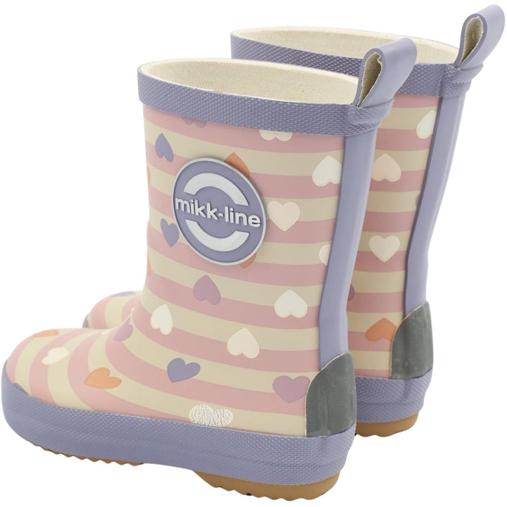 Mikk - Line Wellies Gummistøvler - Magic Heart AOP for barn - Brobrobrille