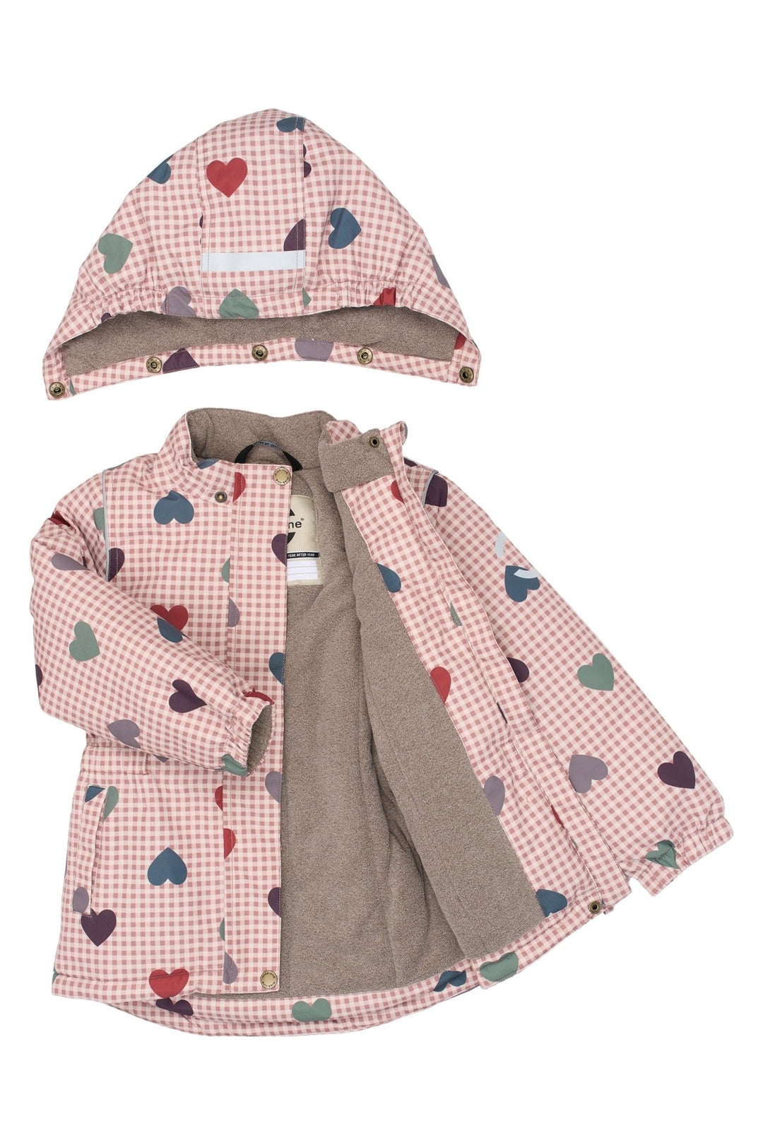 Mikk-Line Winter Jacket Waist AOP vanntett vinterjakke for barn - Heart AOP for barn - Brobrobrille