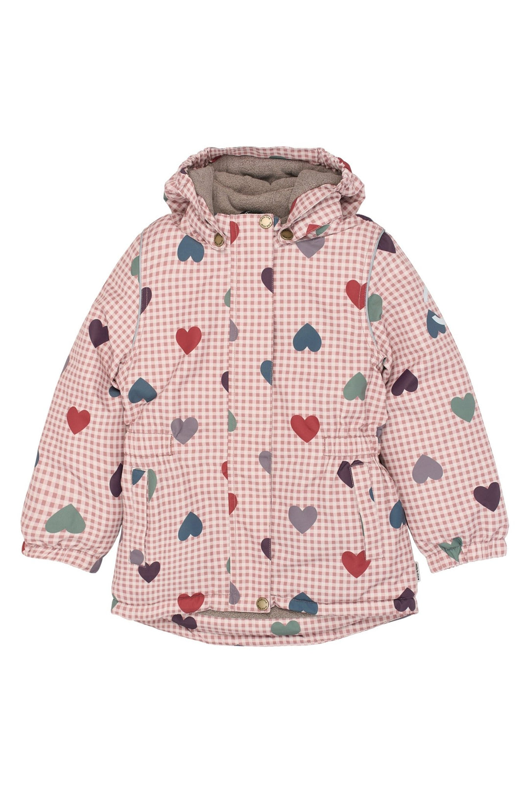 Mikk-Line Winter Jacket Waist AOP vanntett vinterjakke for barn - Heart AOP for barn - Brobrobrille