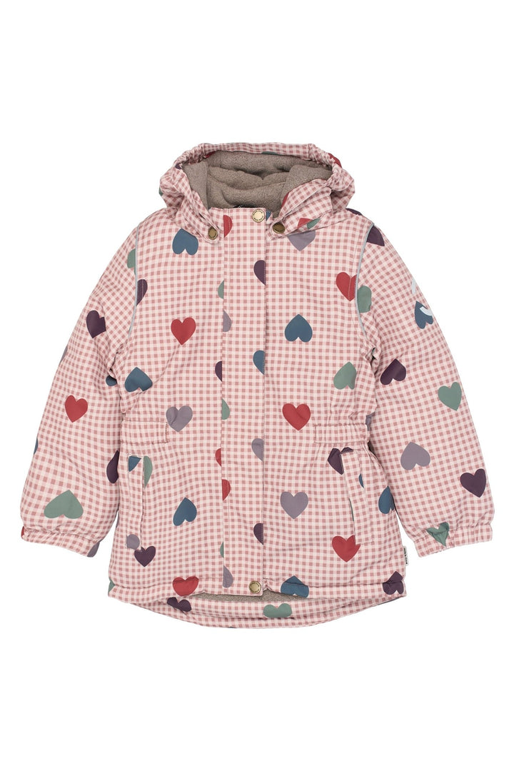 Mikk-Line Winter Jacket Waist AOP vanntett vinterjakke for barn - Heart AOP for barn - Brobrobrille