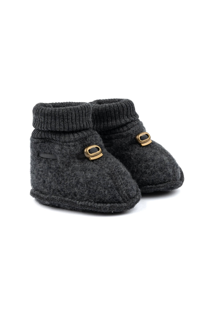 Mikk-Line Wool Footies ulltøfler for baby - Anthracite Melange for barn - Brobrobrille