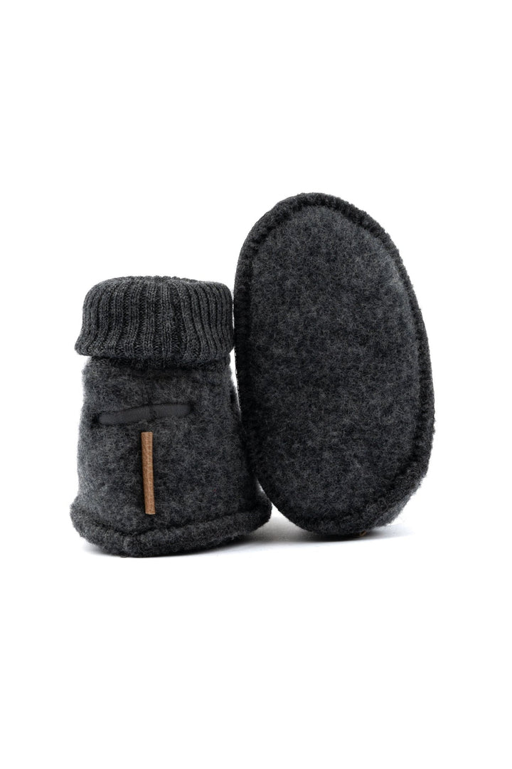 Mikk-Line Wool Footies ulltøfler for baby - Anthracite Melange for barn - Brobrobrille