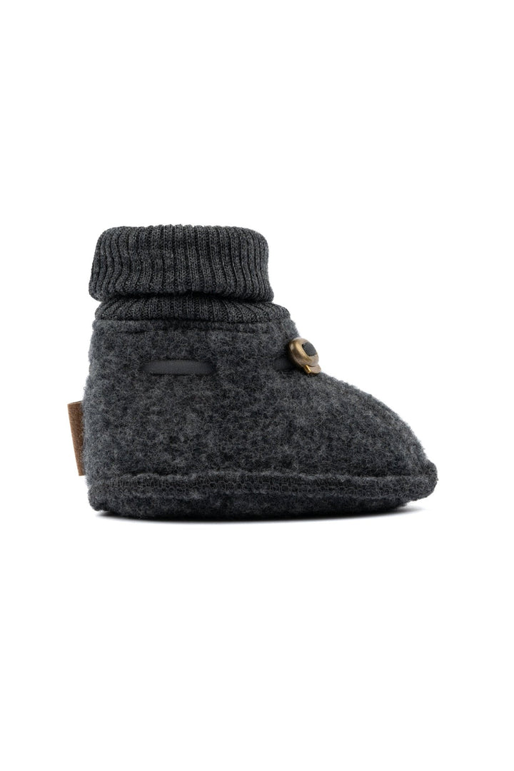 Mikk-Line Wool Footies ulltøfler for baby - Anthracite Melange for barn - Brobrobrille