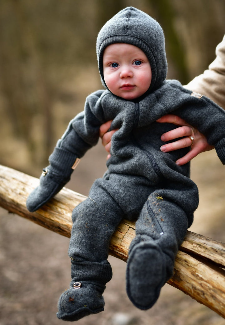 Mikk-Line Wool Footies ulltøfler for baby - Blue Nights for barn - Brobrobrille