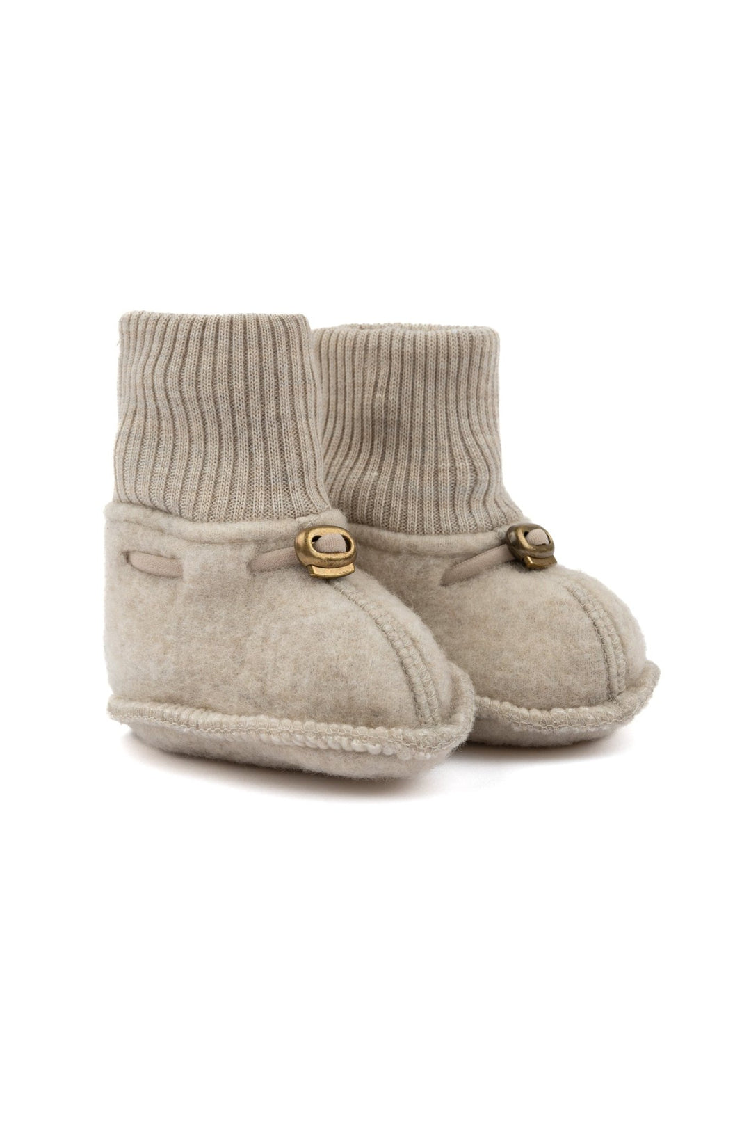 Mikk-Line Wool Footies ulltøfler for baby - Melange Offwhite for barn - Brobrobrille