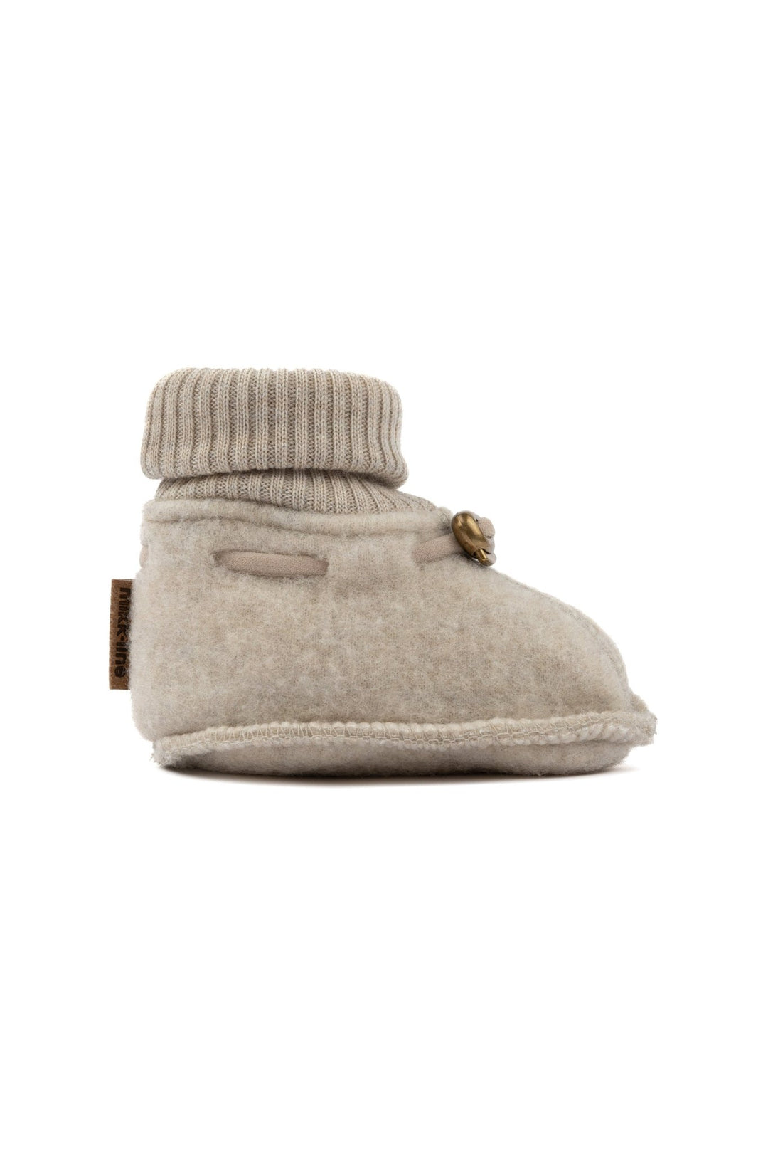 Mikk-Line Wool Footies ulltøfler for baby - Melange Offwhite for barn - Brobrobrille