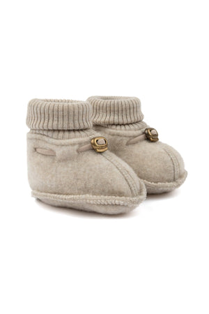 Mikk-Line Wool Footies ulltøfler for baby - Melange Offwhite for barn - Brobrobrille