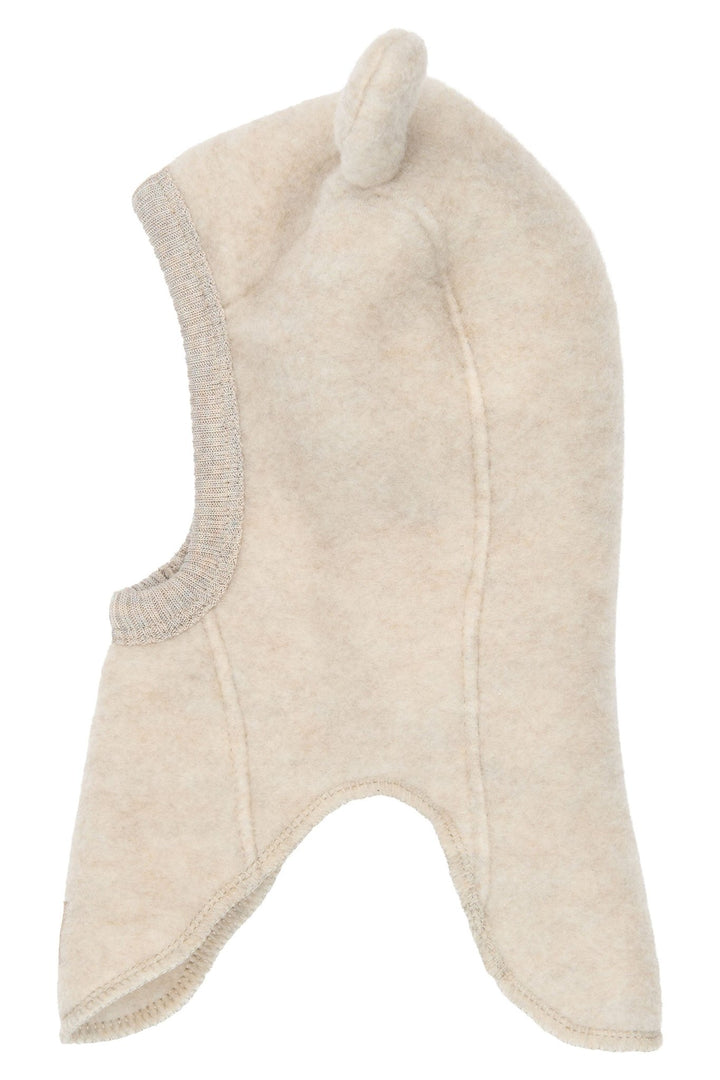 Mikk-Line Wool Fullface balaclava med bjørneører - Melange Offwhite for barn - Brobrobrille