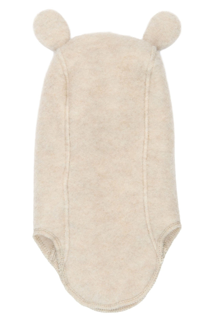 Mikk-Line Wool Fullface balaclava med bjørneører - Melange Offwhite for barn - Brobrobrille