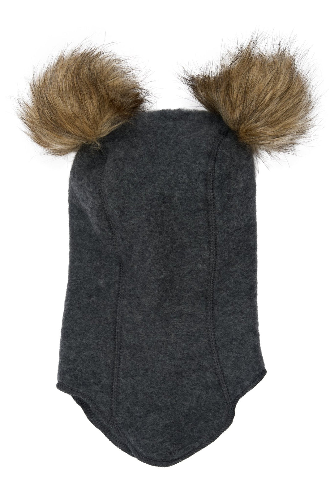 Mikk-Line Wool Fullface balaclava med dusker - Anthracite Melange for barn - Brobrobrille