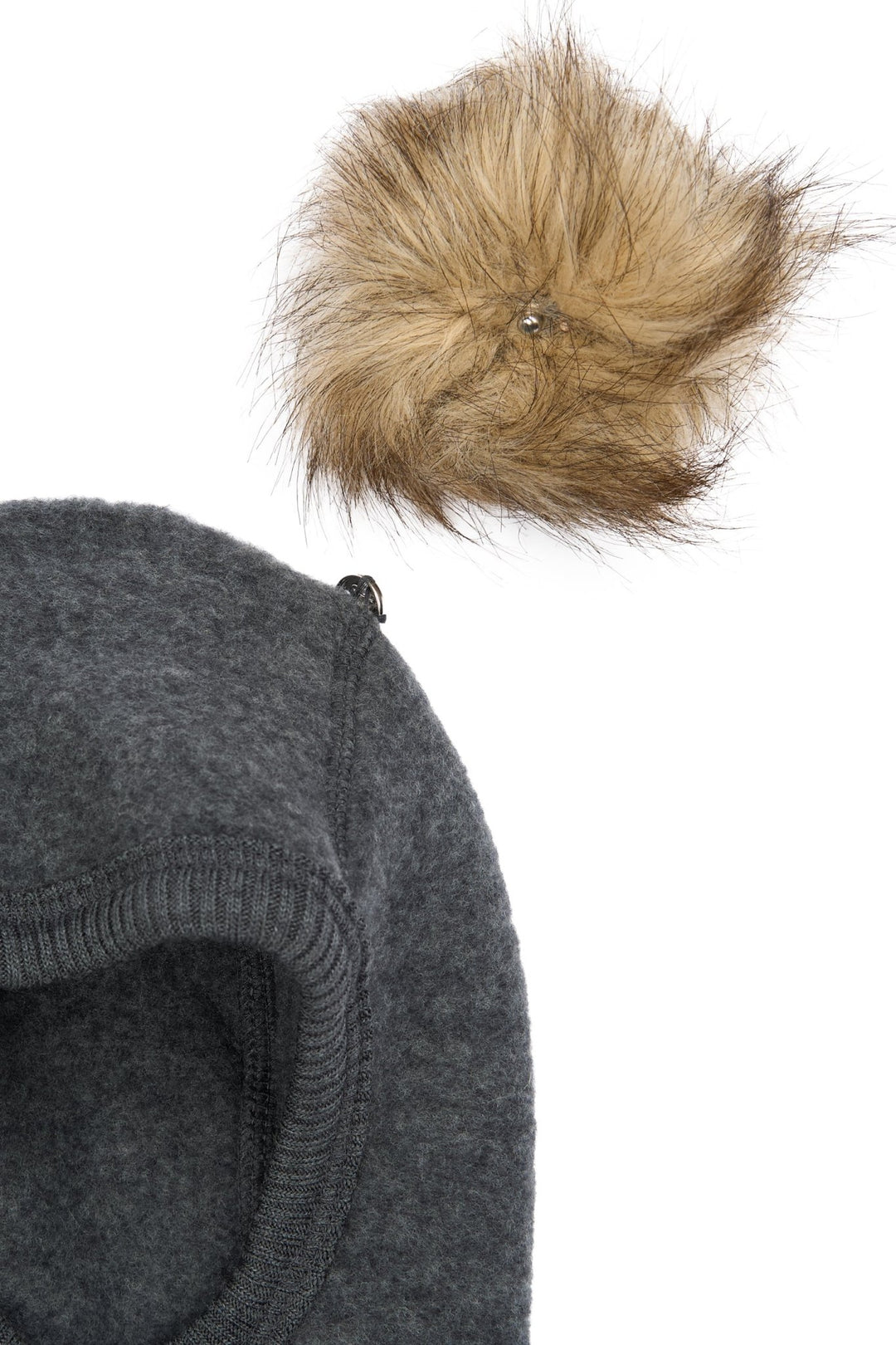 Mikk-Line Wool Fullface balaclava med dusker - Anthracite Melange for barn - Brobrobrille