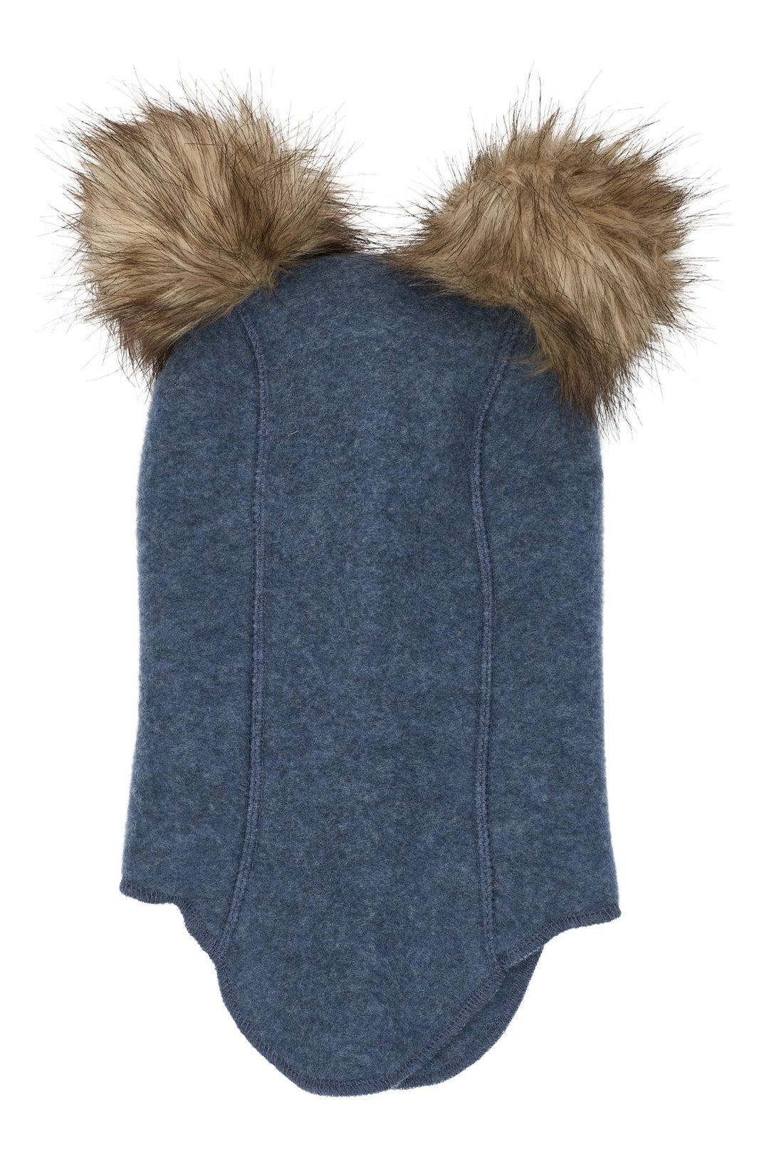 Mikk-Line Wool Fullface balaclava med dusker - Blue Melange for barn - Brobrobrille