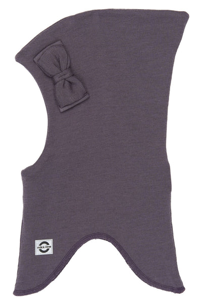 Mikk-Line Wool Fullface balaclava med sløyfe - Catawba Grape for barn - Brobrobrille
