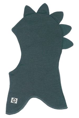 Mikk-Line Wool Fullface Dino balaclava i ull - Dark Slate for barn - Brobrobrille