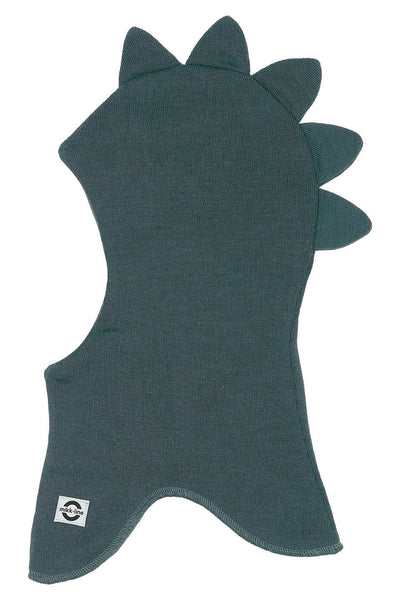 Mikk-Line Wool Fullface Dino balaclava i ull - Dark Slate for barn - Brobrobrille