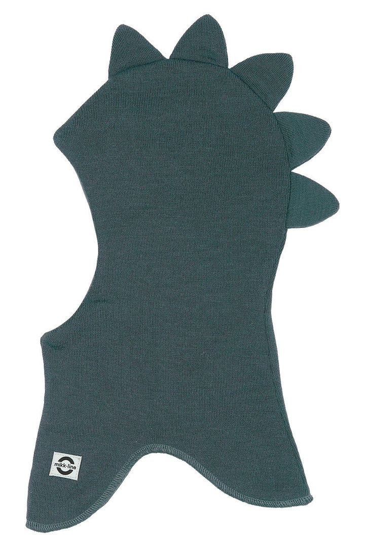 Mikk-Line Wool Fullface Dino balaclava i ull - Dark Slate for barn - Brobrobrille
