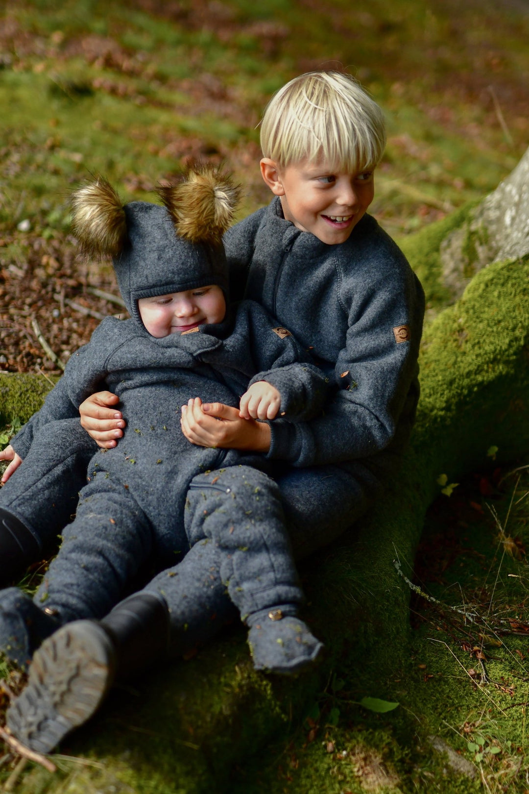 Mikk-Line Wool Jacket ulljakke for barn - Anthracite Melange for barn - Brobrobrille