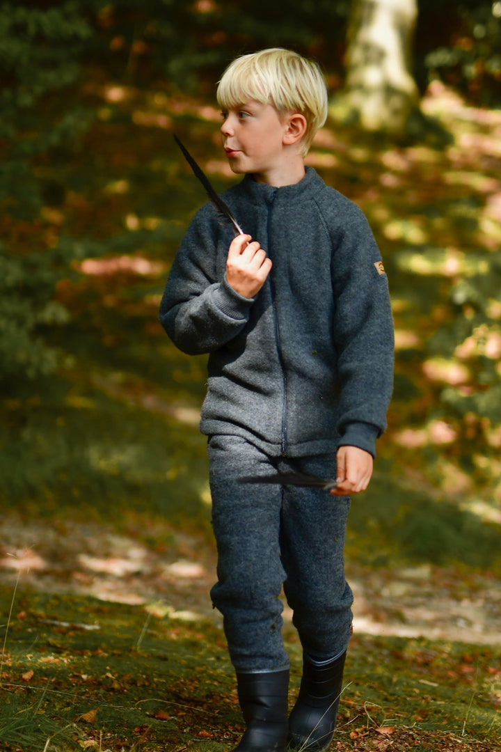 Mikk-Line Wool Jacket ulljakke for barn - Anthracite Melange for barn - Brobrobrille