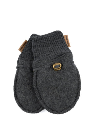 Mikk-Line Wool Mittens ullvotter for baby - Anthracite Melange for barn - Brobrobrille
