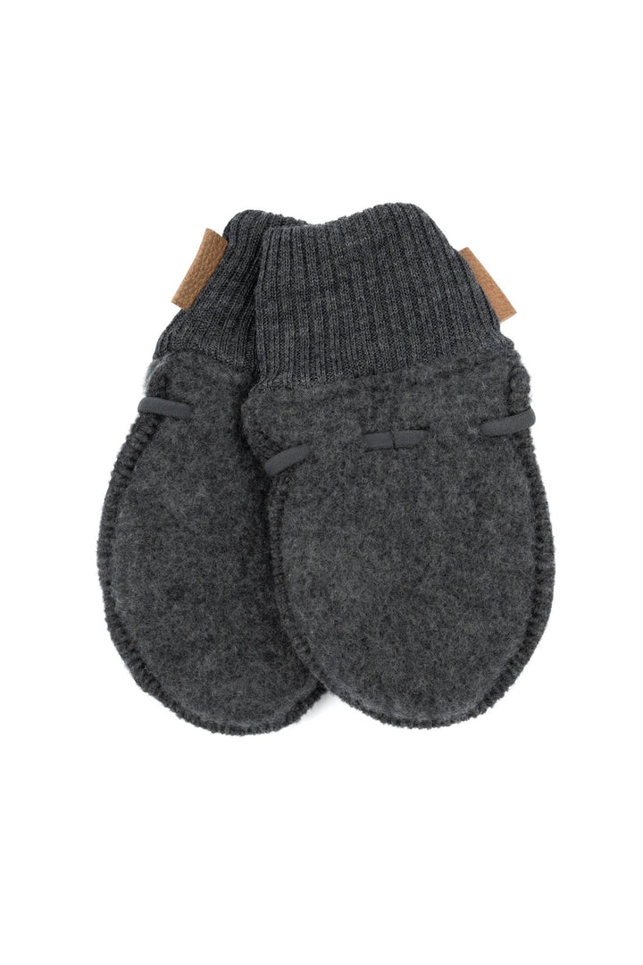 Mikk-Line Wool Mittens ullvotter for baby - Anthracite Melange for barn - Brobrobrille