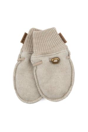 Mikk-Line Wool Mittens ullvotter for baby - Melange Offwhite for barn - Brobrobrille