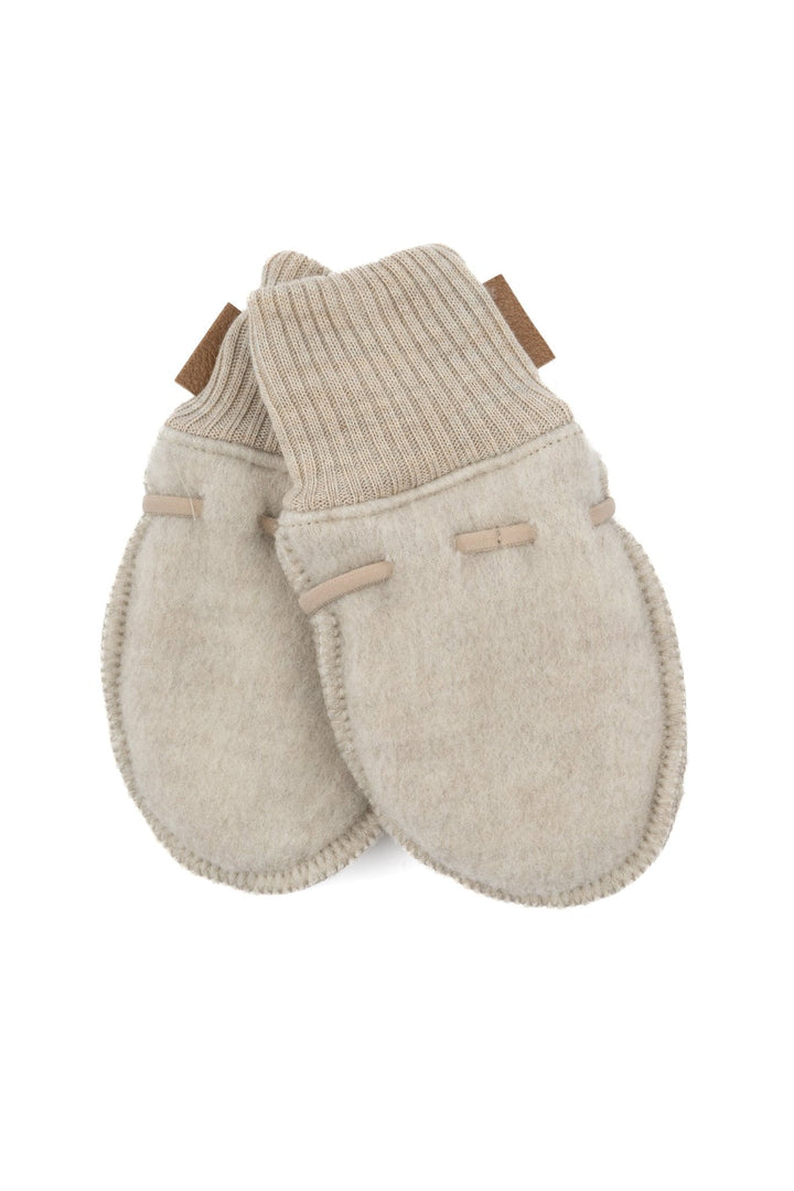 Mikk-Line Wool Mittens ullvotter for baby - Melange Offwhite for barn - Brobrobrille