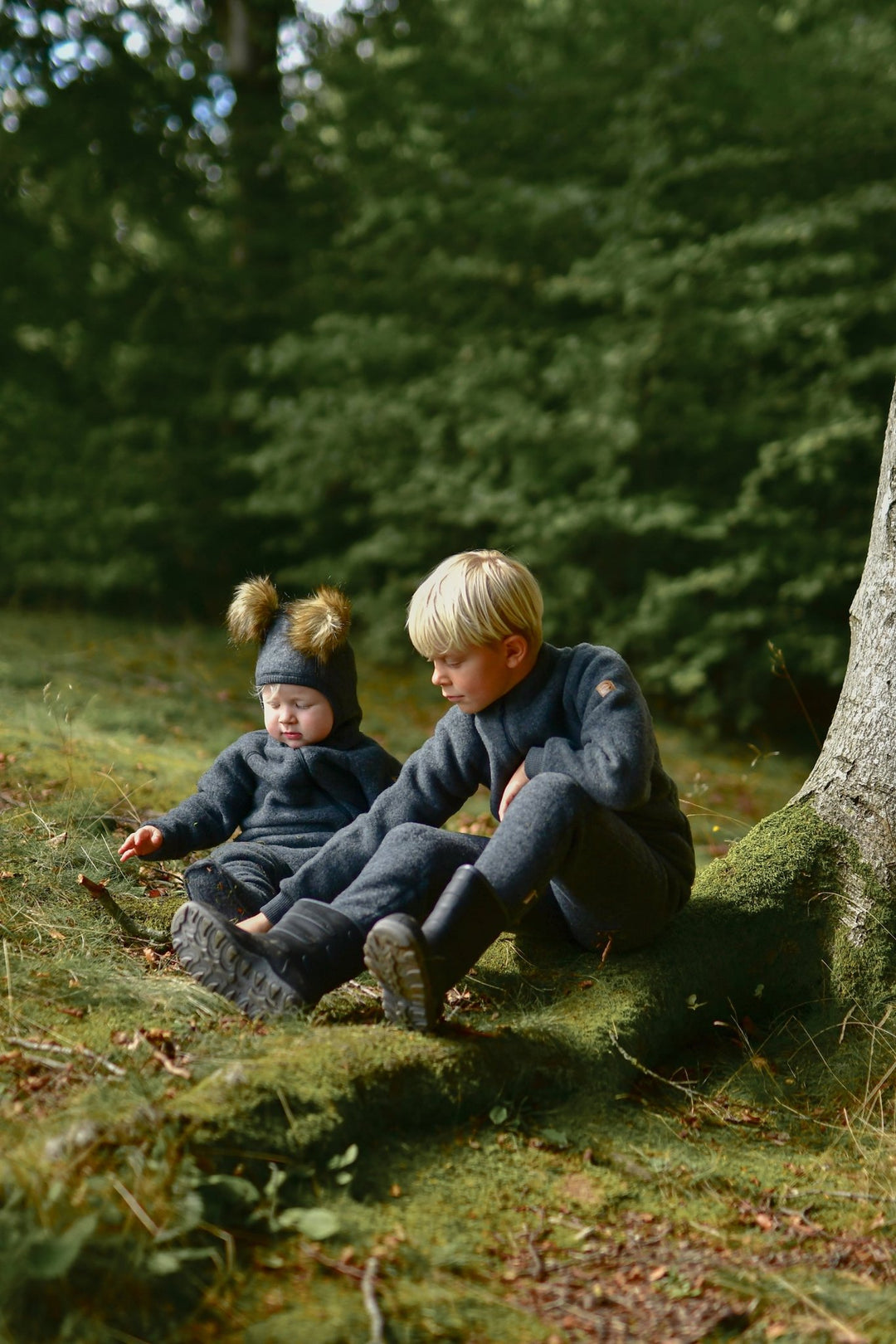 Mikk-Line Wool Pants ullbukse til baby - Anthracite Melange for barn - Brobrobrille