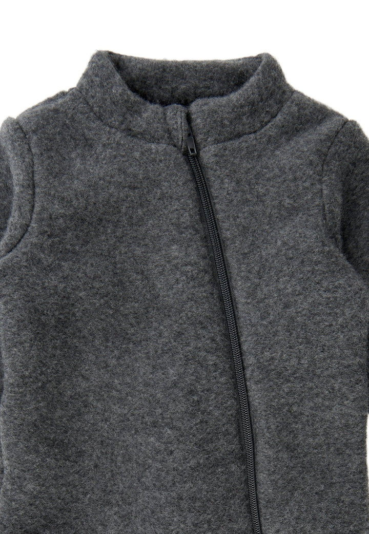 Mikk-Line Wool Suit w Rib ulldress for baby - Anthracite Melange for barn - Brobrobrille
