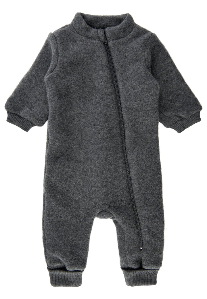 Mikk-Line Wool Suit w Rib ulldress for baby - Anthracite Melange for barn - Brobrobrille
