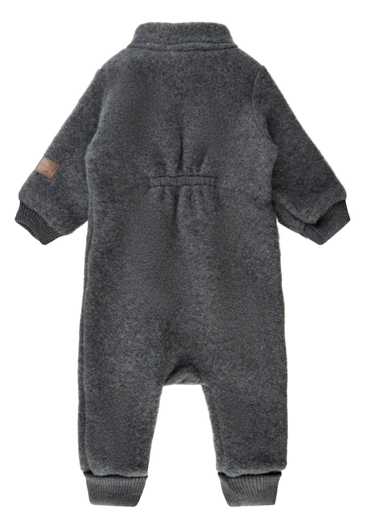 Mikk-Line Wool Suit w Rib ulldress for baby - Anthracite Melange for barn - Brobrobrille