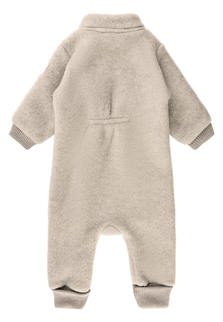 Mikk-Line Wool Suit w Rib ulldress for baby - Melange Offwhite for barn - Brobrobrille