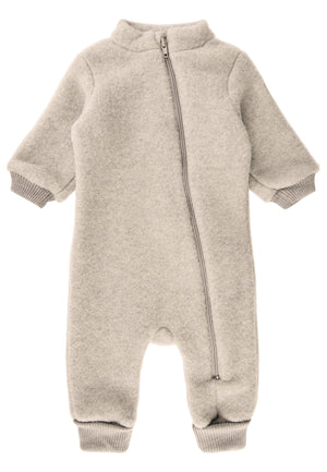 Mikk-Line Wool Suit w Rib ulldress for baby - Melange Offwhite for barn - Brobrobrille