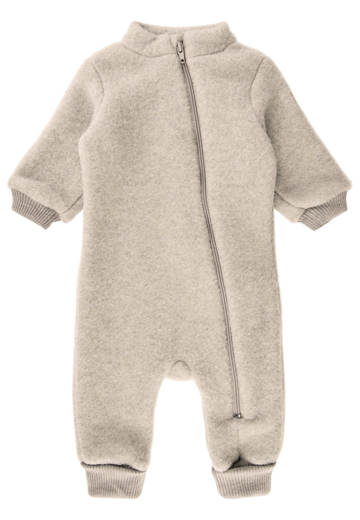 Mikk-Line Wool Suit w Rib ulldress for baby - Melange Offwhite for barn - Brobrobrille
