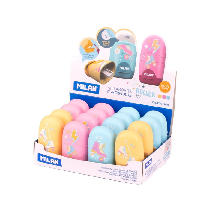 Milan Capsule Roller viskelær med blyantspisser – 3 farger for barn - Brobrobrille