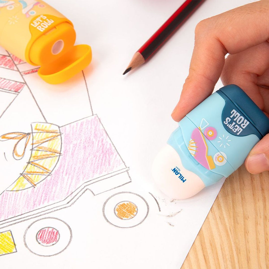Milan Capsule Roller viskelær med blyantspisser – 3 farger for barn - Brobrobrille
