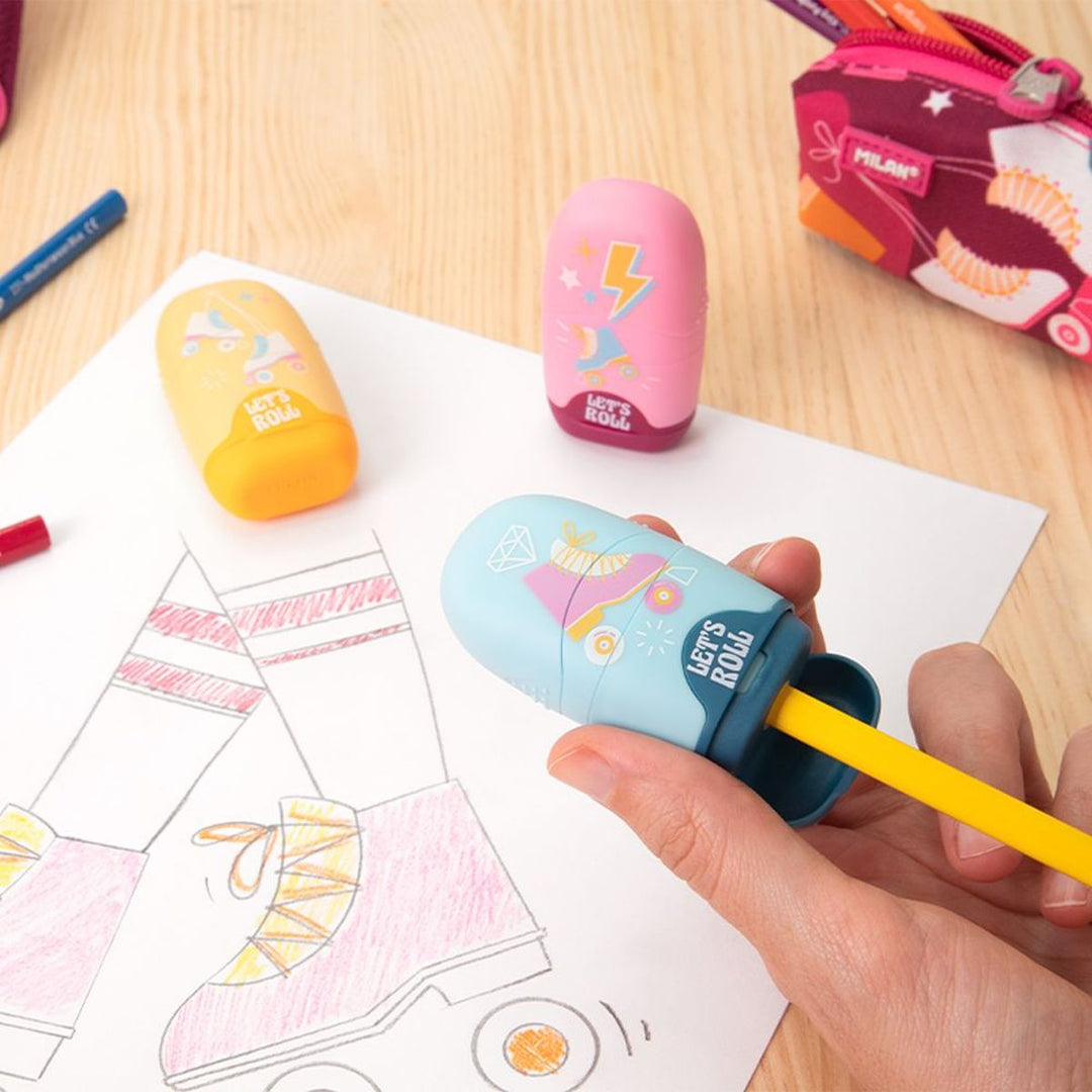 Milan Capsule Roller viskelær med blyantspisser – 3 farger for barn - Brobrobrille