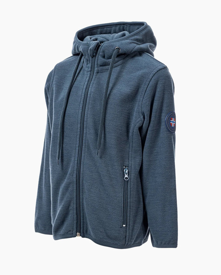 MoveOn Geilo Fleecejakke med Hette - Iron Blue for barn - Brobrobrille