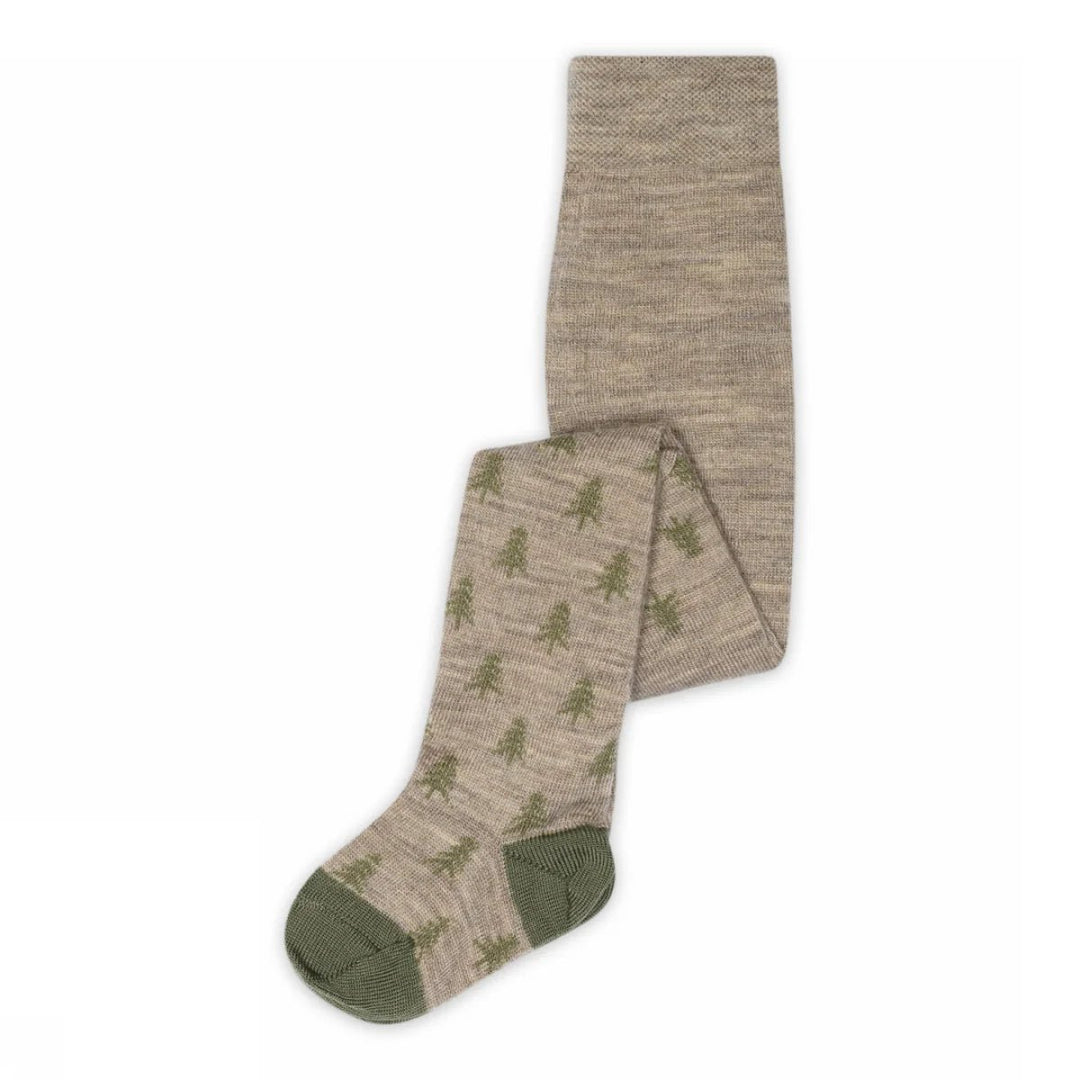 MP Hugo Strømpebukse i merinoull - Light Brown Melange for barn - Brobrobrille