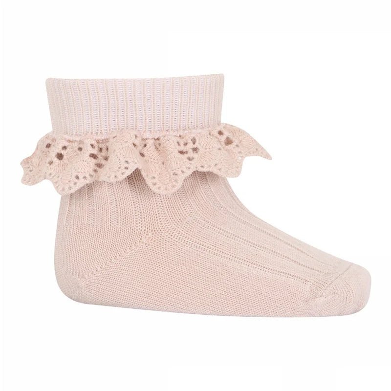 MP Lea Ullsokker med Blonder – Rose Dust for barn - Brobrobrille