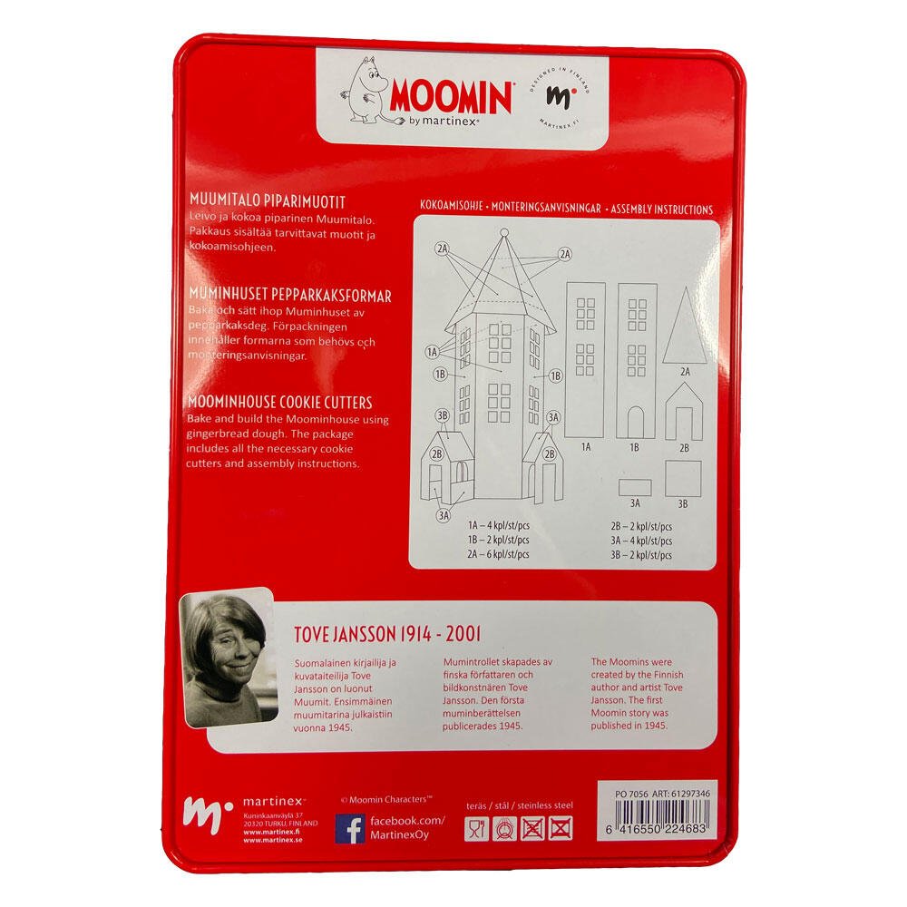 Mummi Pepperkakeformer – Bygg ditt eget Mummihus (7 former i tinnboks) for barn - Brobrobrille